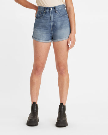 levi's® wellthread® 永續時裝系列高腰鬆身短褲 | 女裝 A2257000024- Indigo Crush  – Levi's 香港