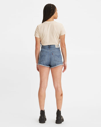levi's® wellthread® 永續時裝系列高腰鬆身短褲 | 女裝 A2257000024- Indigo Crush  – Levi's 香港