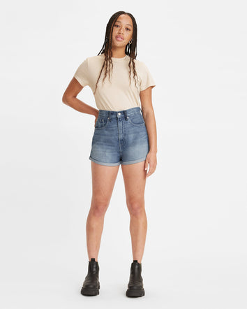 levi's® wellthread® 永續時裝系列高腰鬆身短褲 | 女裝 A2257000024- Indigo Crush  – Levi's 香港