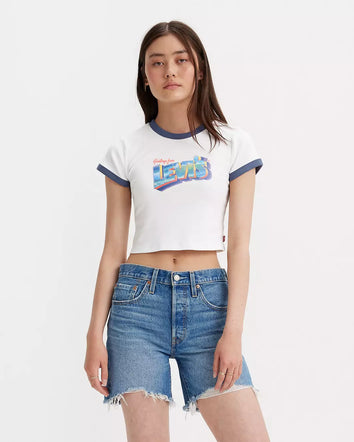 levi's® ringer 圖案迷你t恤 | 女裝 A35230080M- White  – Levi's 香港