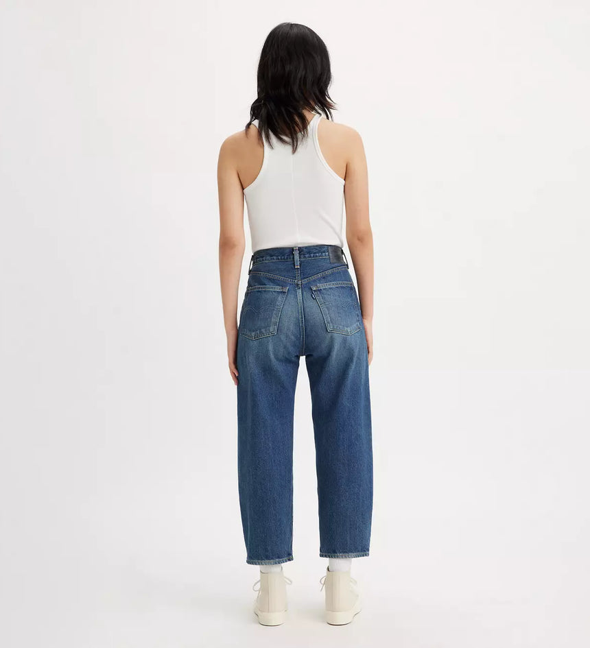 levi's® 日本製barrel高腰寬鬆錐型牛仔褲 | 女裝 A5889000124- Medium Indigo – Levi's 香港