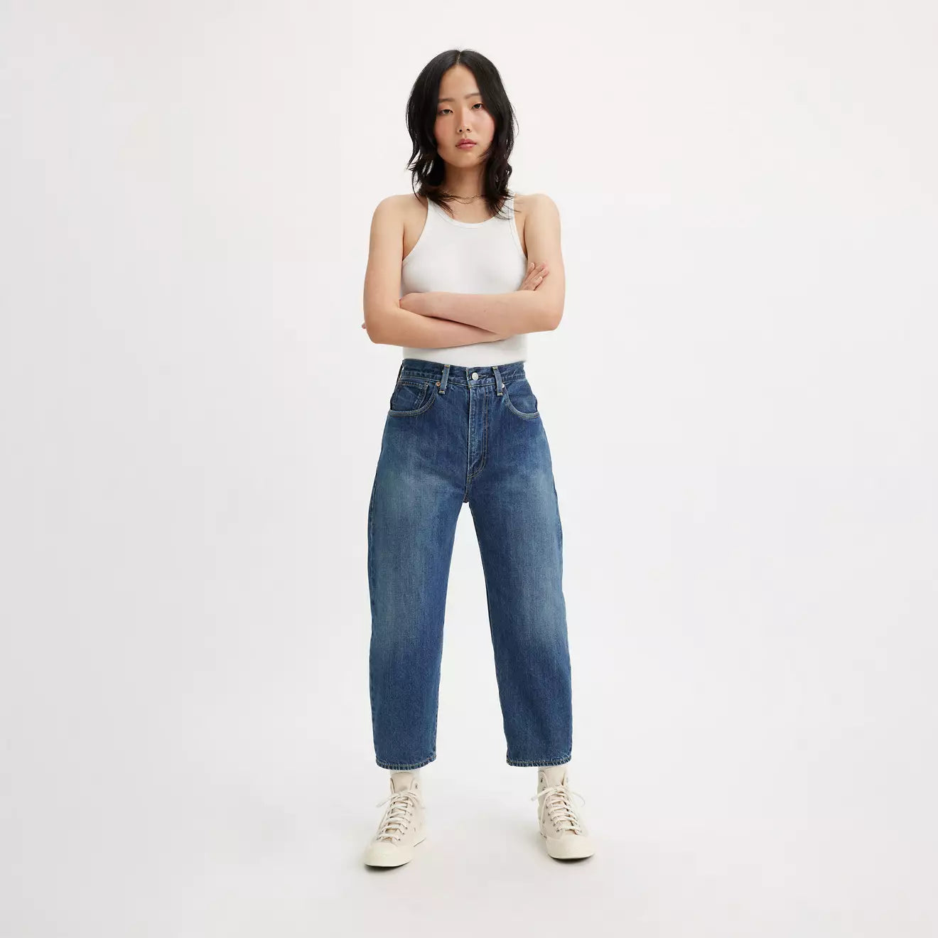 levi's® women's made in japan barrel jeans A5889000124- Medium Indigo – Levi's Hong Kong