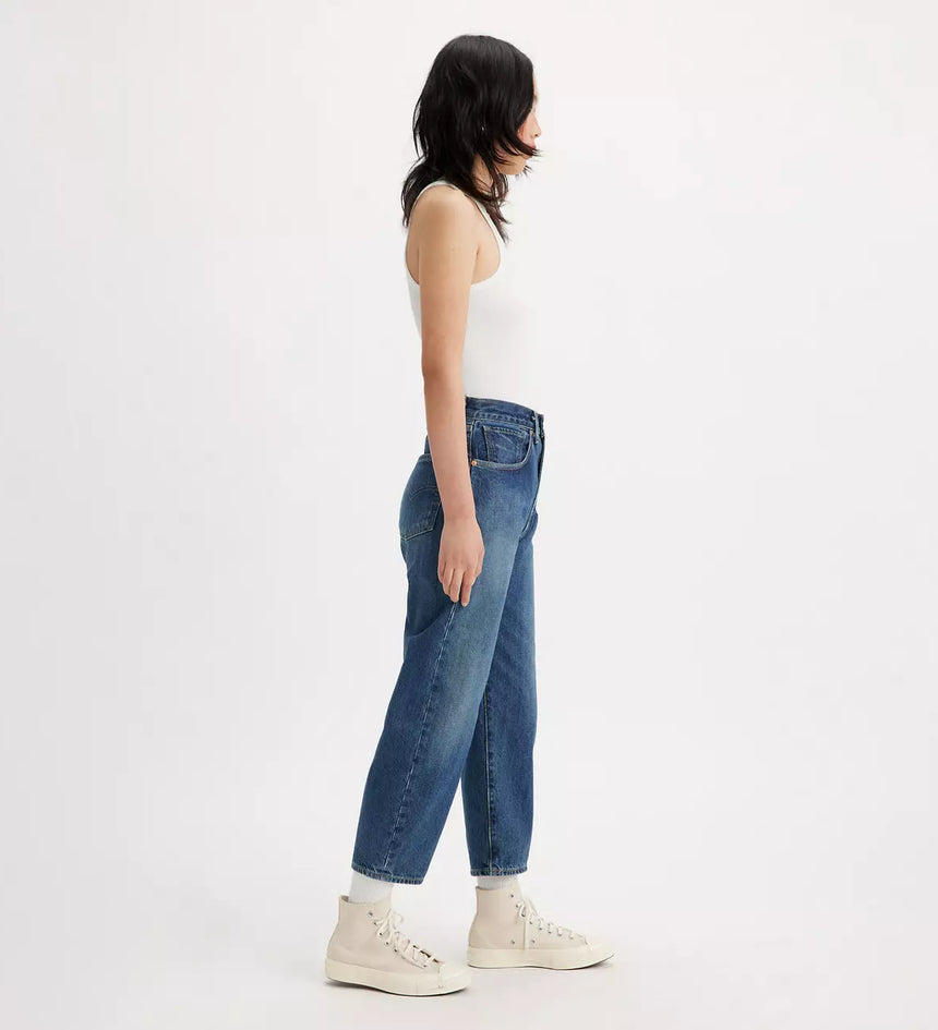 levi's® 日本製barrel高腰寬鬆錐型牛仔褲 | 女裝 A5889000124- Medium Indigo – Levi's 香港