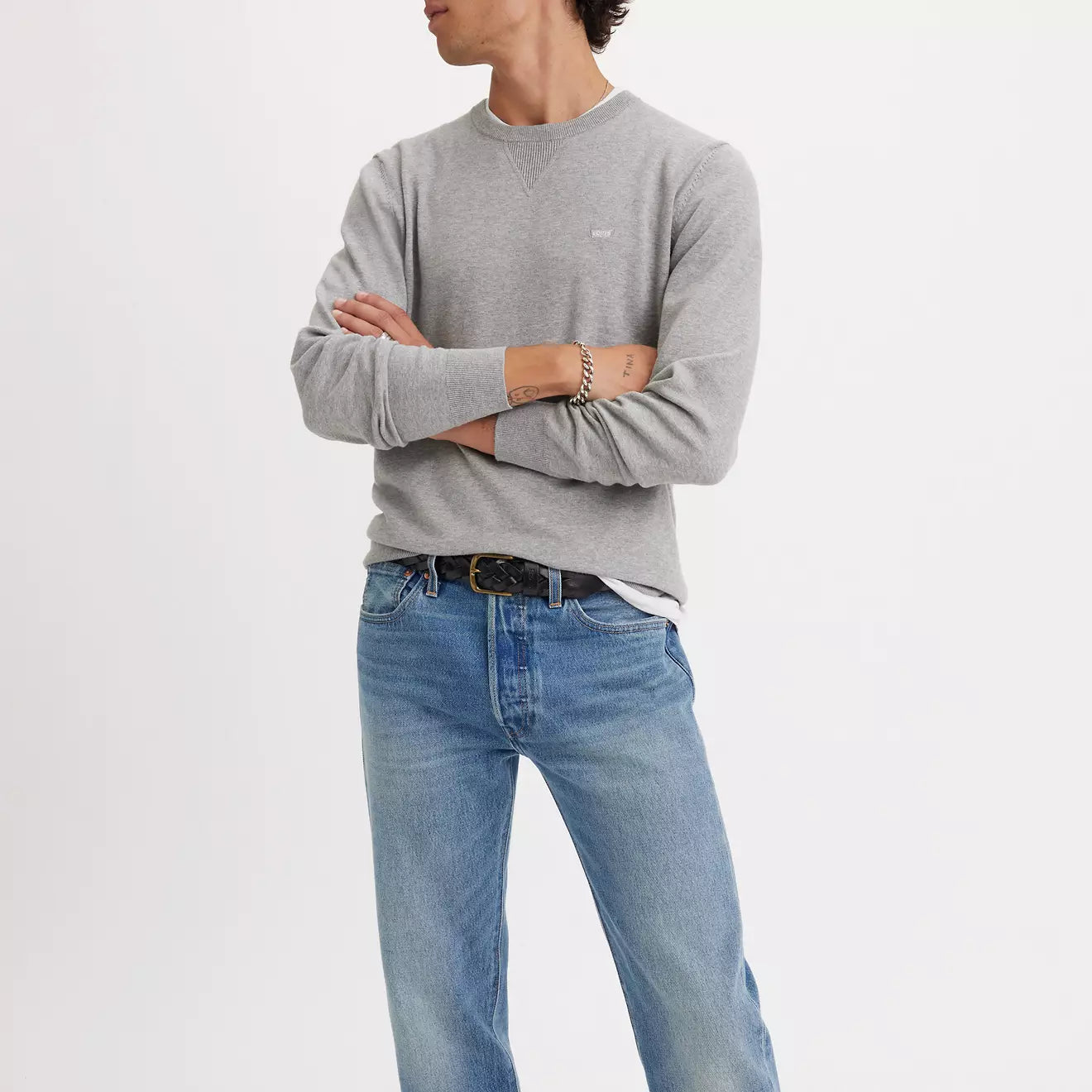 levi's® men's lightweight housemark sweater A72070000XS- Grey – Levi's Hong Kong
