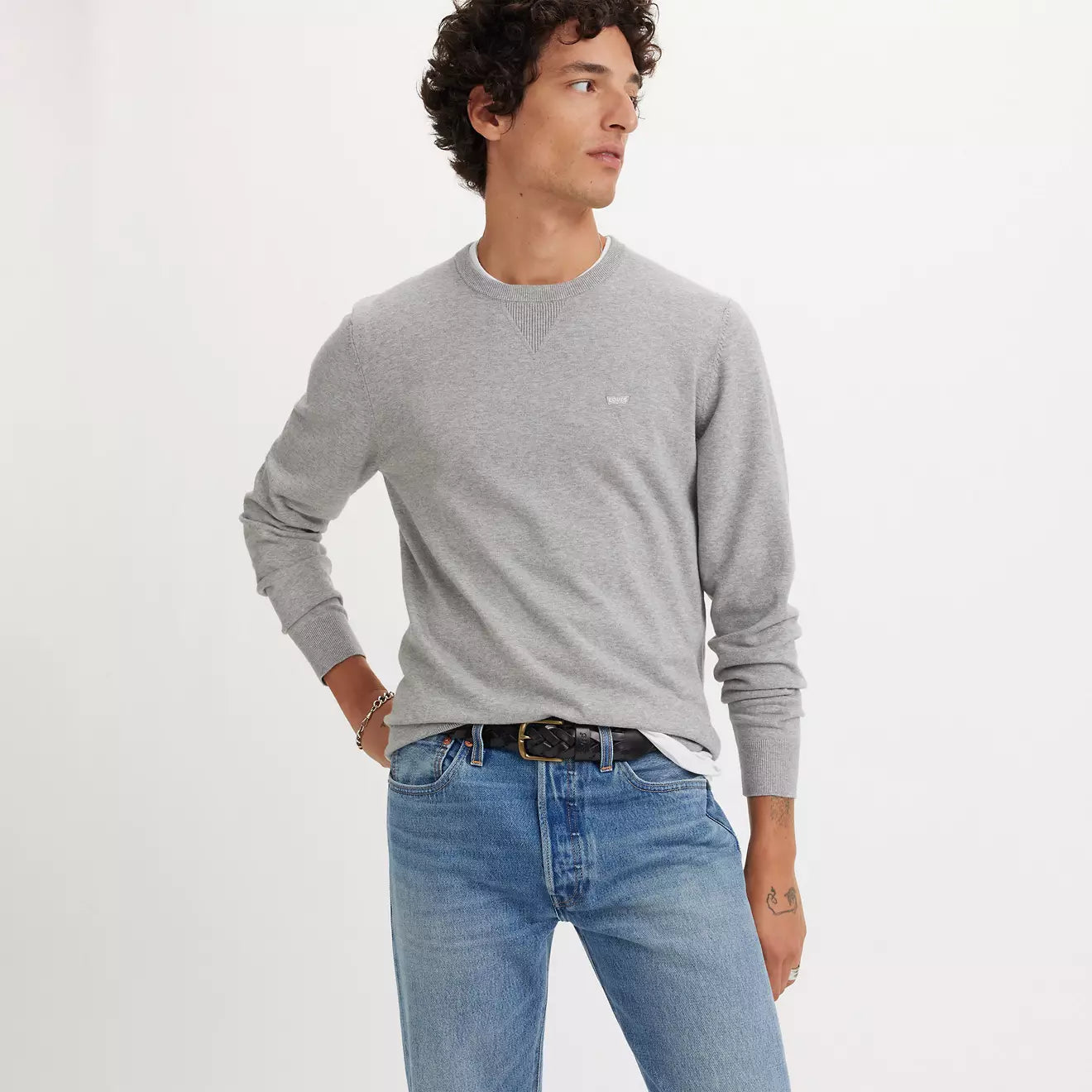 levi's® men's lightweight housemark sweater A72070000XS- Grey – Levi's Hong Kong