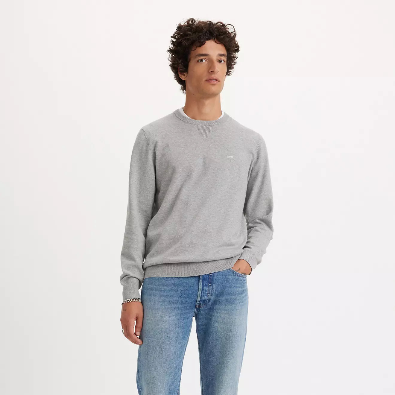 levi's® men's lightweight housemark sweater A72070000XS- Grey – Levi's Hong Kong