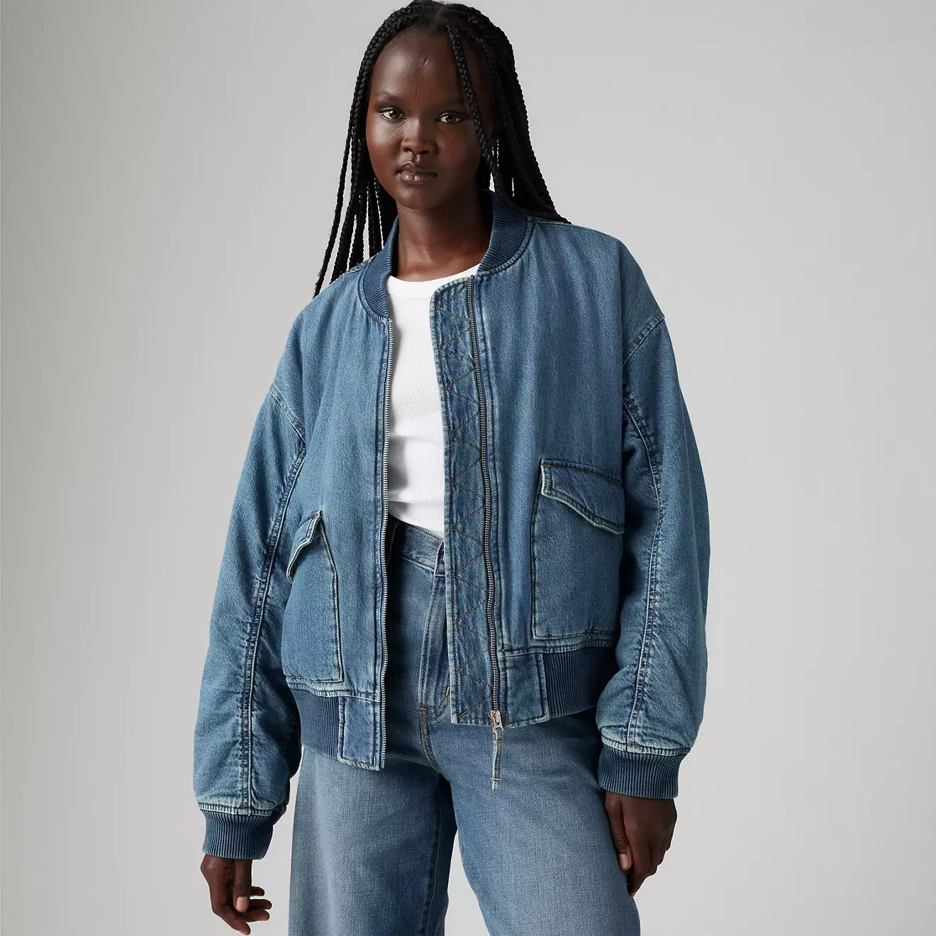 levi's® women's andy tech jacket A72620009XS- Medium Indigo – Levi's Hong Kong