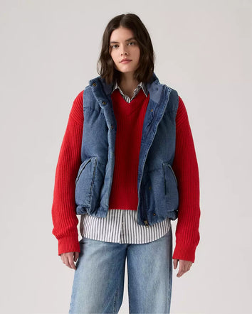 levi's® western bubble vest A85260005XS- Dark Wash  – Levi's Hong Kong