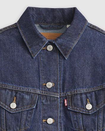 levi's® women's shrunken '90s trucker jacket A91550000XXS- Dark Indigo  – Levi's Hong Kong