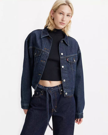 levi's® women's shrunken '90s trucker jacket A91550000XXS- Dark Indigo  – Levi's Hong Kong