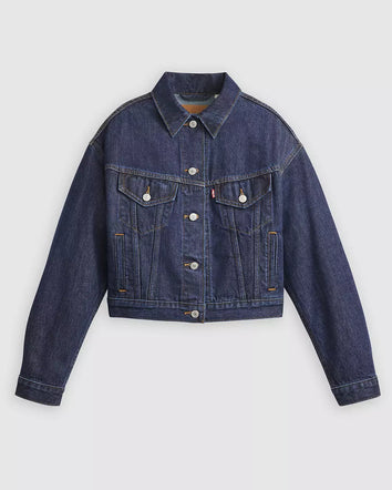 levi's® women's shrunken '90s trucker jacket A91550000XXS- Dark Indigo  – Levi's Hong Kong