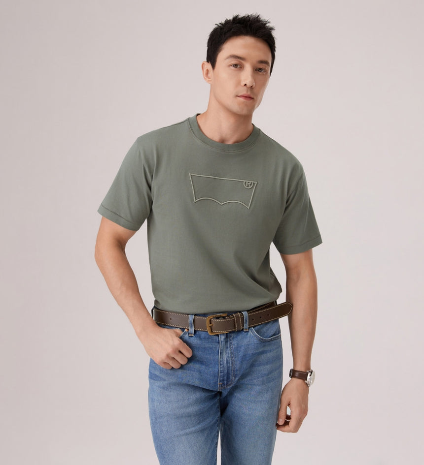 levi's® short sleeve embroidered batwing regular tee 006PY0004S- Green – Levi's Hong Kong