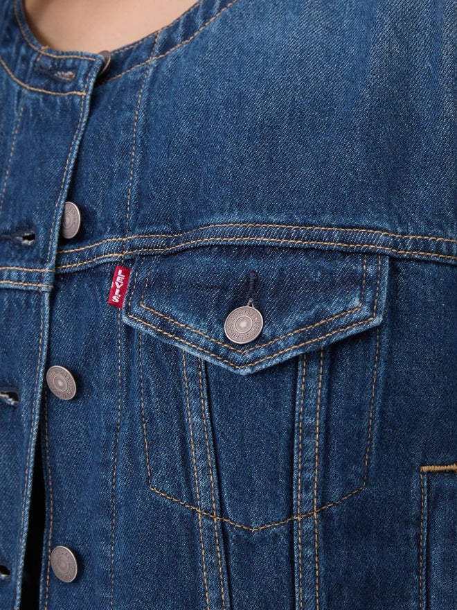 levi's® collarless boxy trucker jacket 006Q90000XXS- Dark Wash  – Levi's Hong Kong