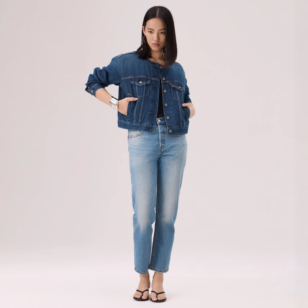 levi's® collarless boxy trucker jacket 006Q90000XXS- Dark Wash – Levi's Hong Kong