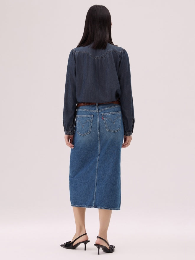 levi's® performance cool 涼感直筒牛仔裙 | 女裝 006RC000124- Indigo  – Levi's 香港