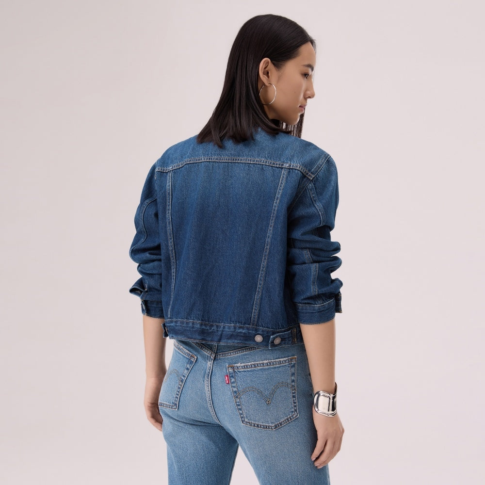 levi's® collarless boxy trucker jacket 006Q90000XXS- Dark Wash – Levi's Hong Kong