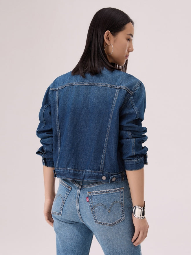 levi's® collarless boxy trucker jacket 006Q90000XXS- Dark Wash  – Levi's Hong Kong
