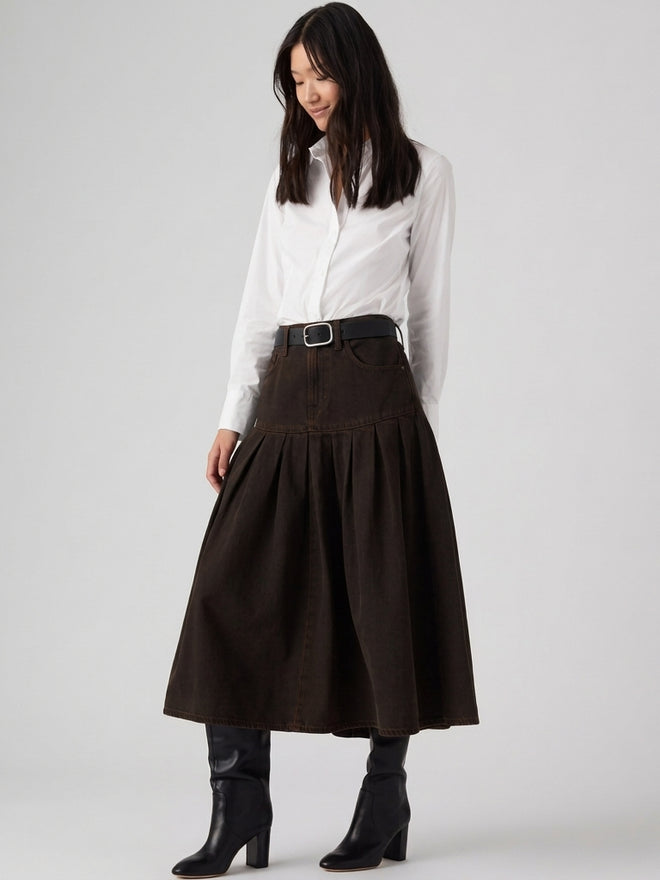 levi's® yoked風琴褶裙 | 女裝 0089T000124- Brown  – Levi's 香港