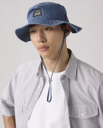 levi's® men's bay drawstring bucket hat 005CP0002S- Medium Indigo  – Levi's Hong Kong