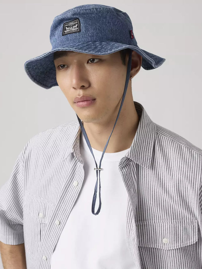 levi's® men's bay drawstring bucket hat 005CP0002S- Medium Indigo  – Levi's Hong Kong