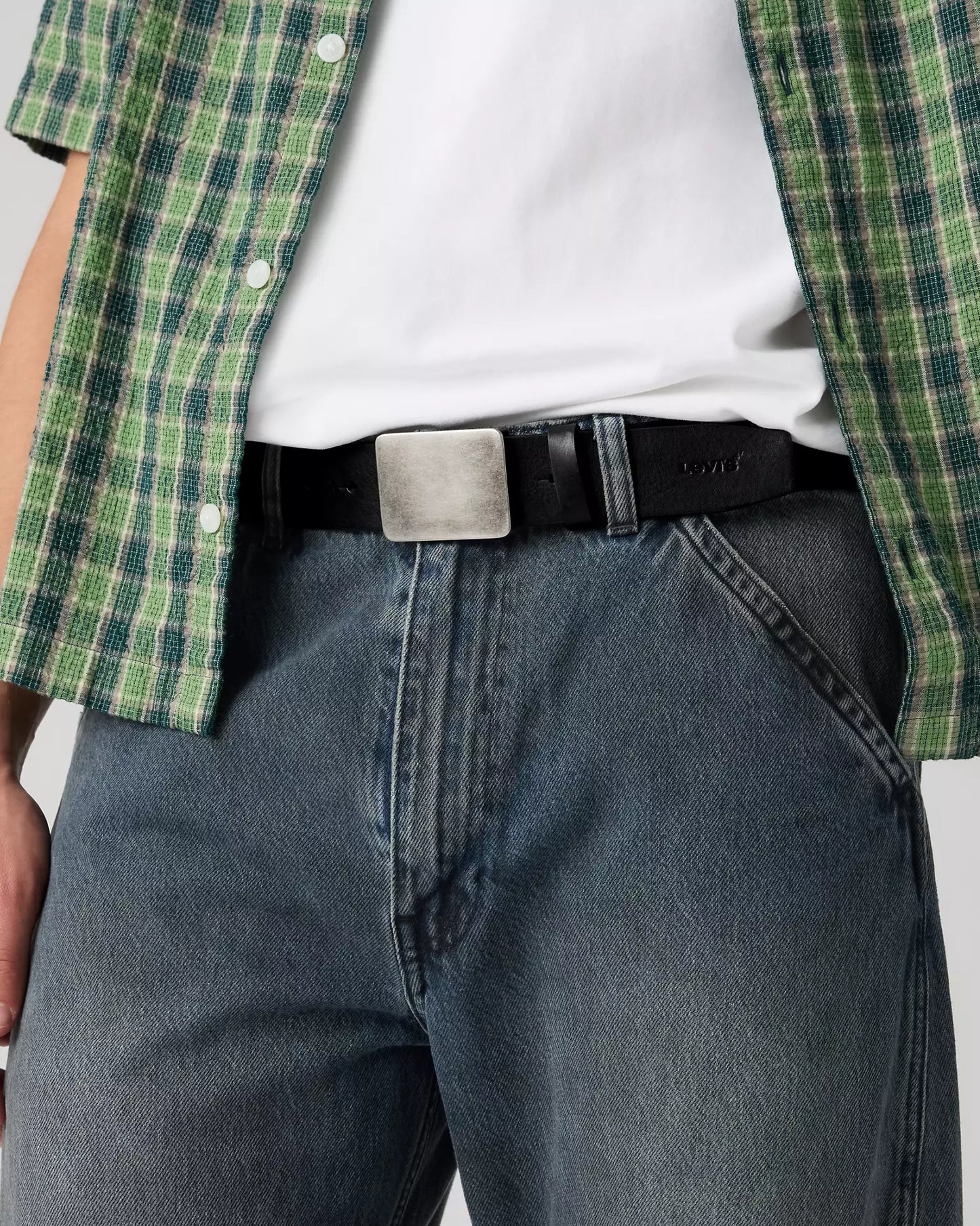Levi's® Ryder Plaque Buckle 徽章扣皮帶 | 男裝  