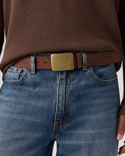 Levi's® Ryder Plaque Buckle 徽章扣皮帶 | 男裝  