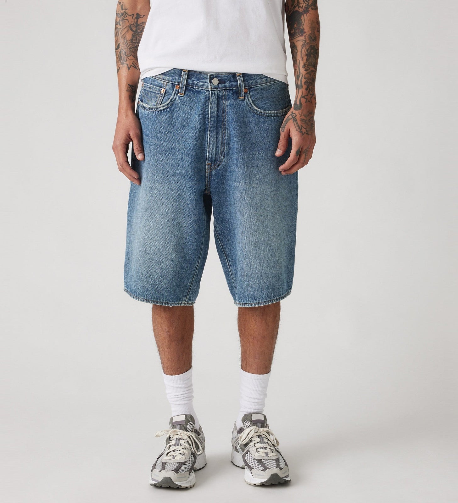 levi's® 478 baggy 寬鬆短褲 |男裝 001JM00052812 Med Indigo - Worn In – Levi's 香港