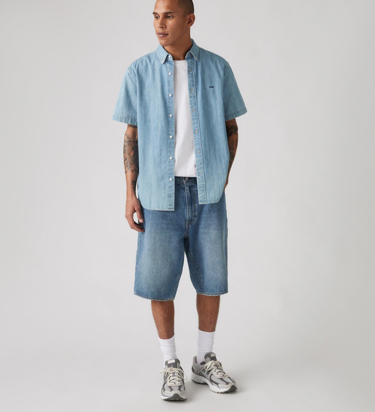 levi's® 478 baggy 寬鬆短褲 |男裝 001JM00052812 Med Indigo - Worn In – Levi's 香港