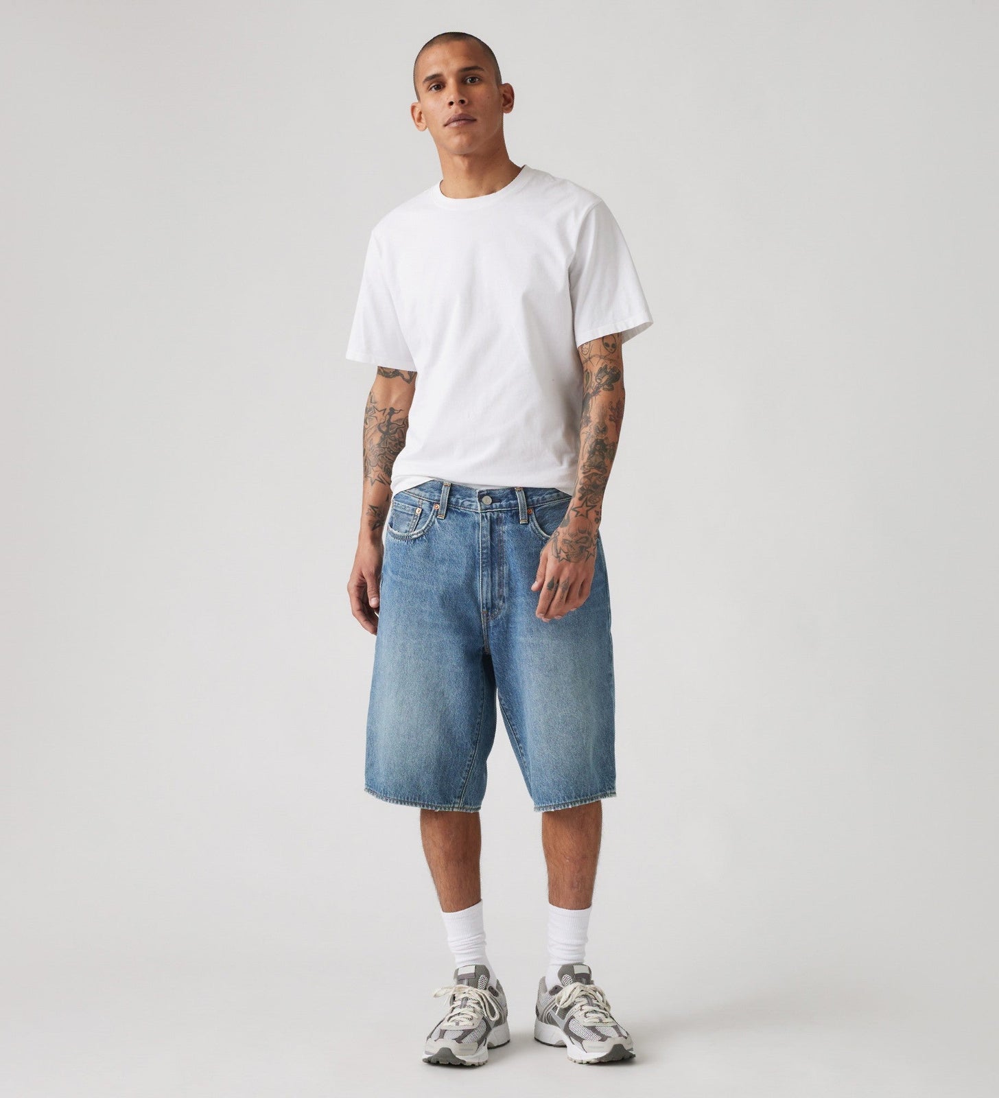 levi's® 478 baggy 寬鬆短褲 |男裝 001JM00052812 Med Indigo - Worn In – Levi's 香港