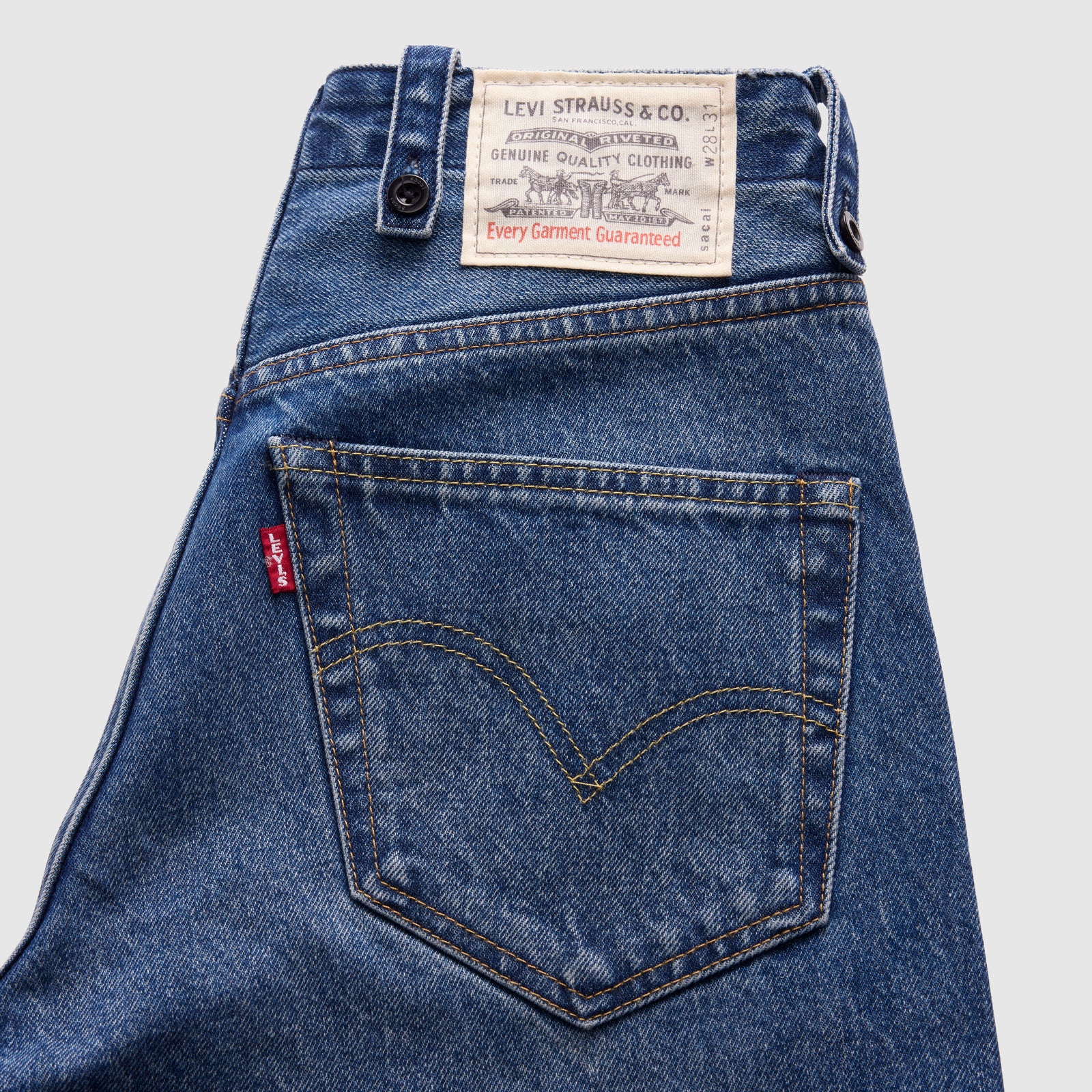 levi’s® x sacai belted wide pants 008BK000227- Medium Indigo – Levi's Hong Kong