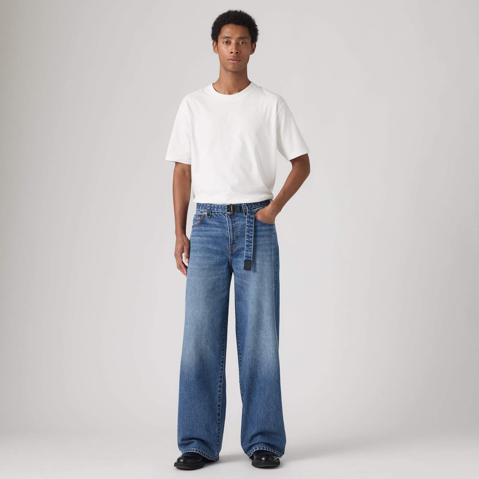 levi’s® x sacai belted wide pants 008BK000227- Medium Indigo – Levi's Hong Kong