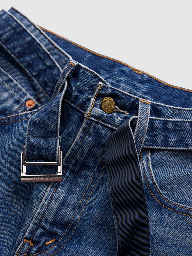 levi’s® x sacai belted flare pants 008LN000227- Medium Indigo  – Levi's Hong Kong