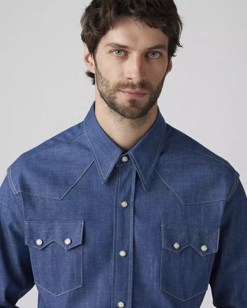 levi's® vintage clothing 1955 shorthorn sawtooth 鋸齒襯衫 | 男裝   001L70002L- Dark Indigo  – Levi's 香港