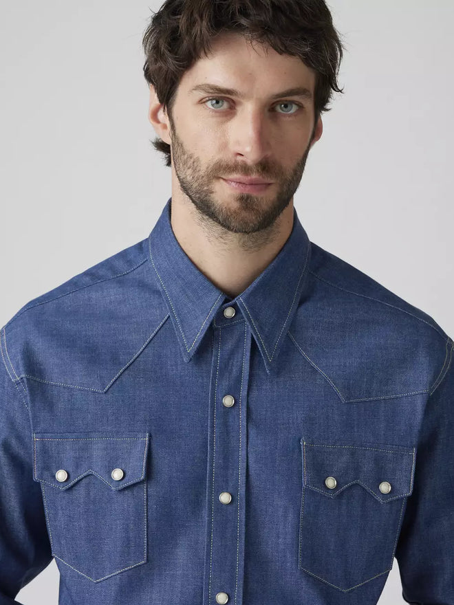 levi's® vintage clothing 1955 shorthorn sawtooth 鋸齒襯衫 | 男裝   001L70002L- Dark Indigo  – Levi's 香港