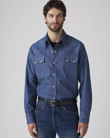 levi's® vintage clothing 1955 shorthorn sawtooth 鋸齒襯衫 | 男裝   001L70002L- Dark Indigo  – Levi's 香港