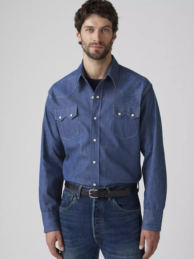 levi's® vintage clothing 1955 shorthorn sawtooth 鋸齒襯衫 | 男裝   001L70002L- Dark Indigo  – Levi's 香港
