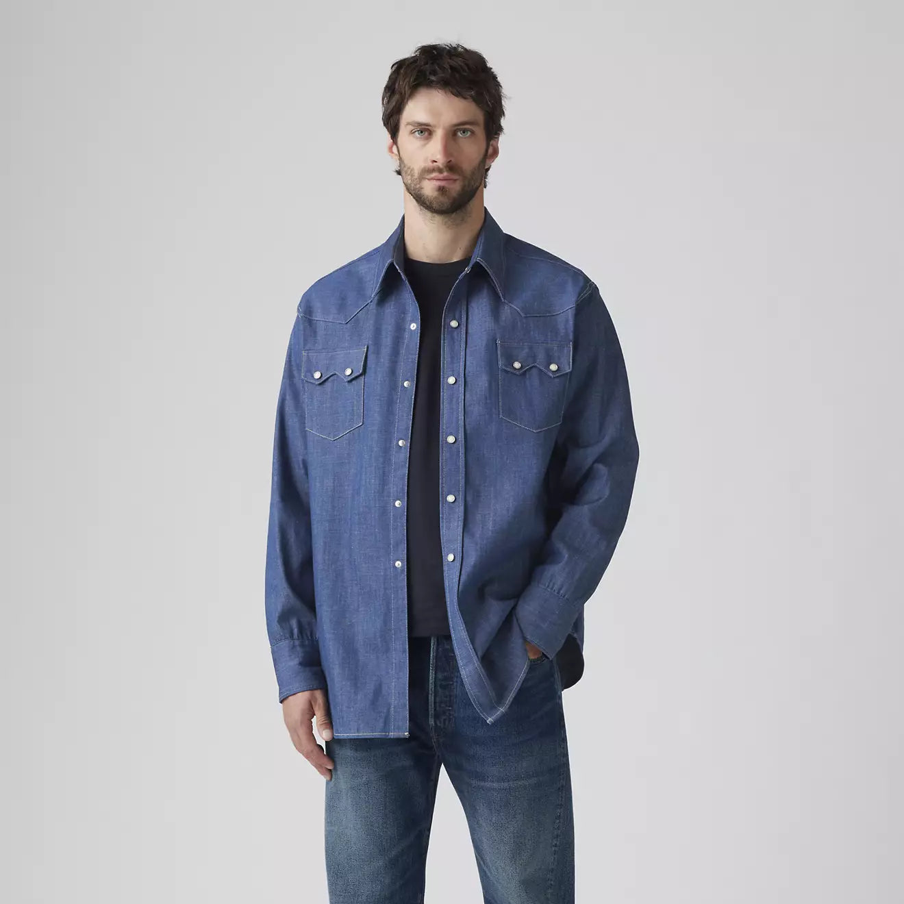 Levi's® Vintage Clothing 1955 Shorthorn Sawtooth 鋸齒襯衫 | 男裝  