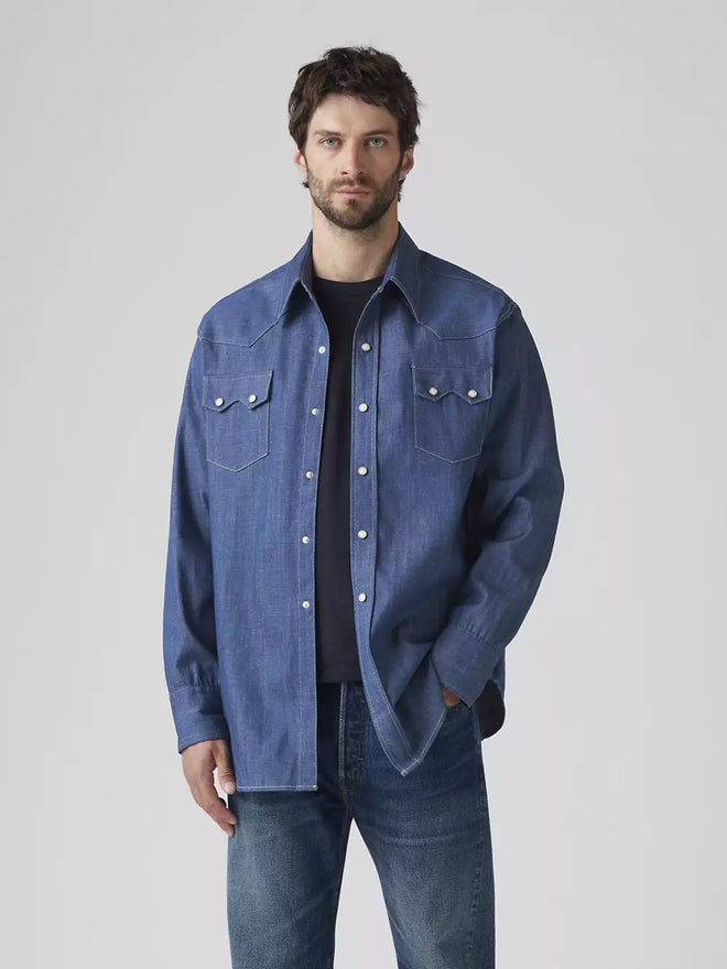 levi's® vintage clothing 1955 shorthorn sawtooth 鋸齒襯衫 | 男裝   001L70002L- Dark Indigo  – Levi's 香港