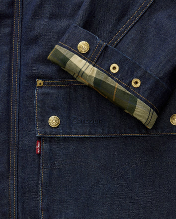 levi's® x barbour oversized bedale denim jacket 003FP0000XXS- Dark Rinse  – Levi's Hong Kong