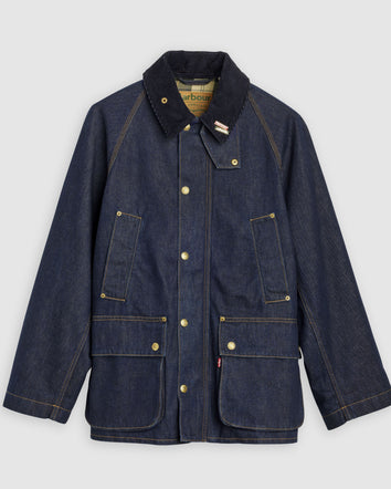 levi's® x barbour oversized bedale denim jacket 003FP0000XXS- Dark Rinse  – Levi's Hong Kong