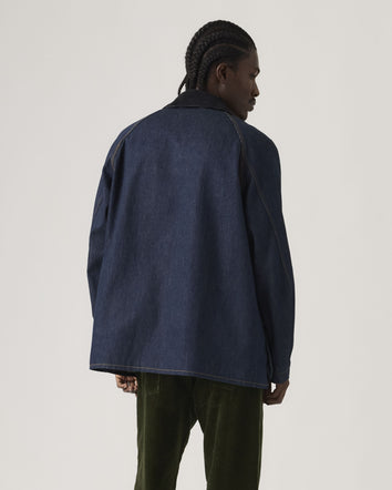 levi's® x barbour oversized bedale denim jacket 003FP0000XXS- Dark Rinse  – Levi's Hong Kong