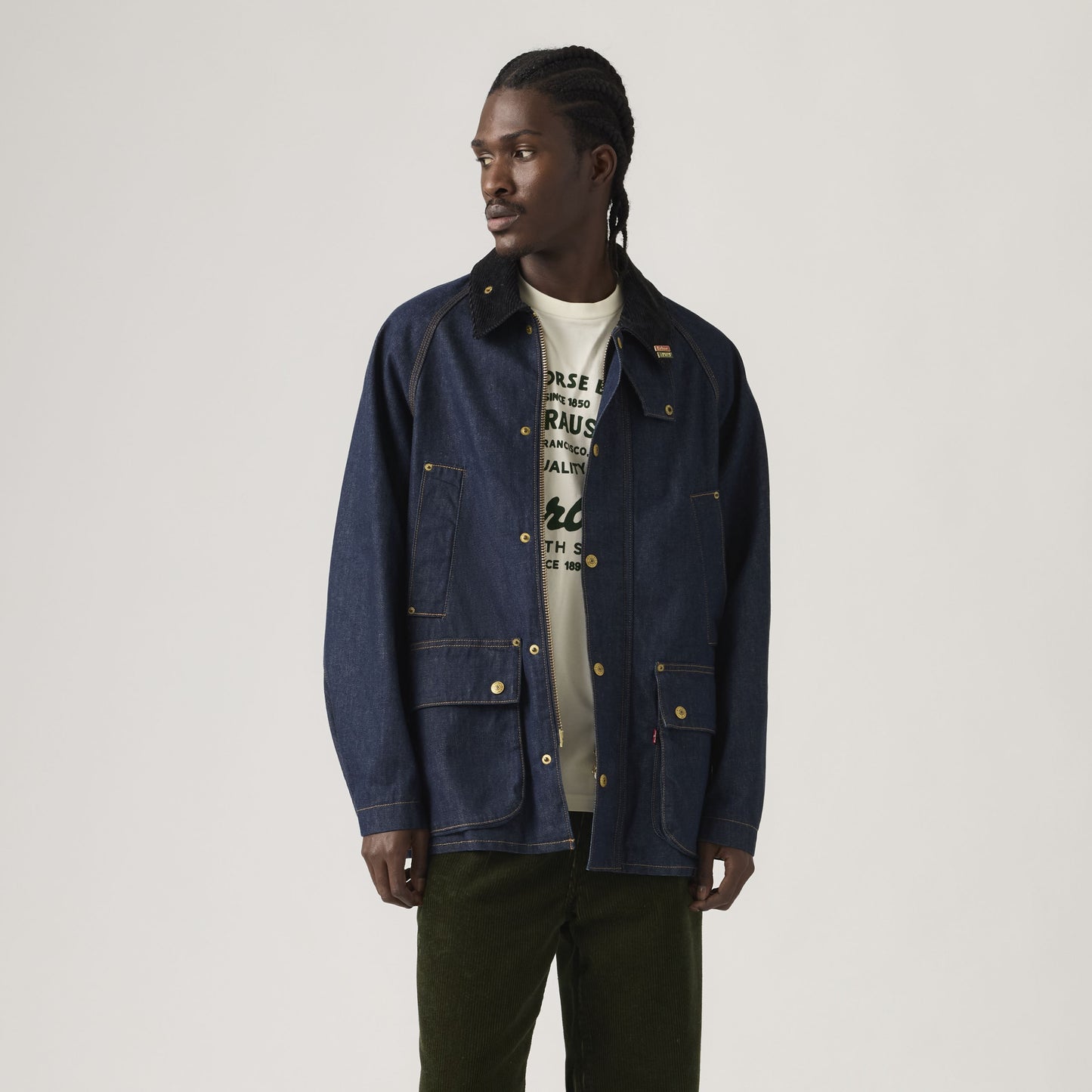 Levi's® x Barbour Oversized Bedale Denim Jacket