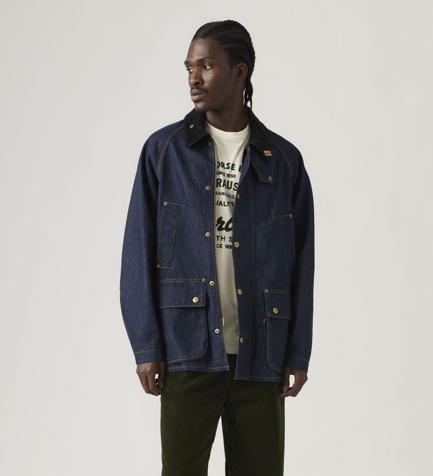levi's® x barbour oversized bedale denim jacket 003FP0000XXS- Dark Rinse – Levi's Hong Kong