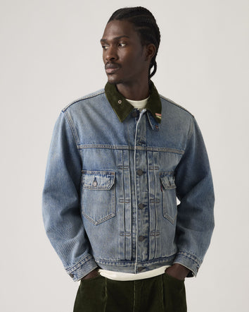 levi's® x barbour type ii trucker jacket 003GM0000XXS- Vintage Wash  – Levi's Hong Kong