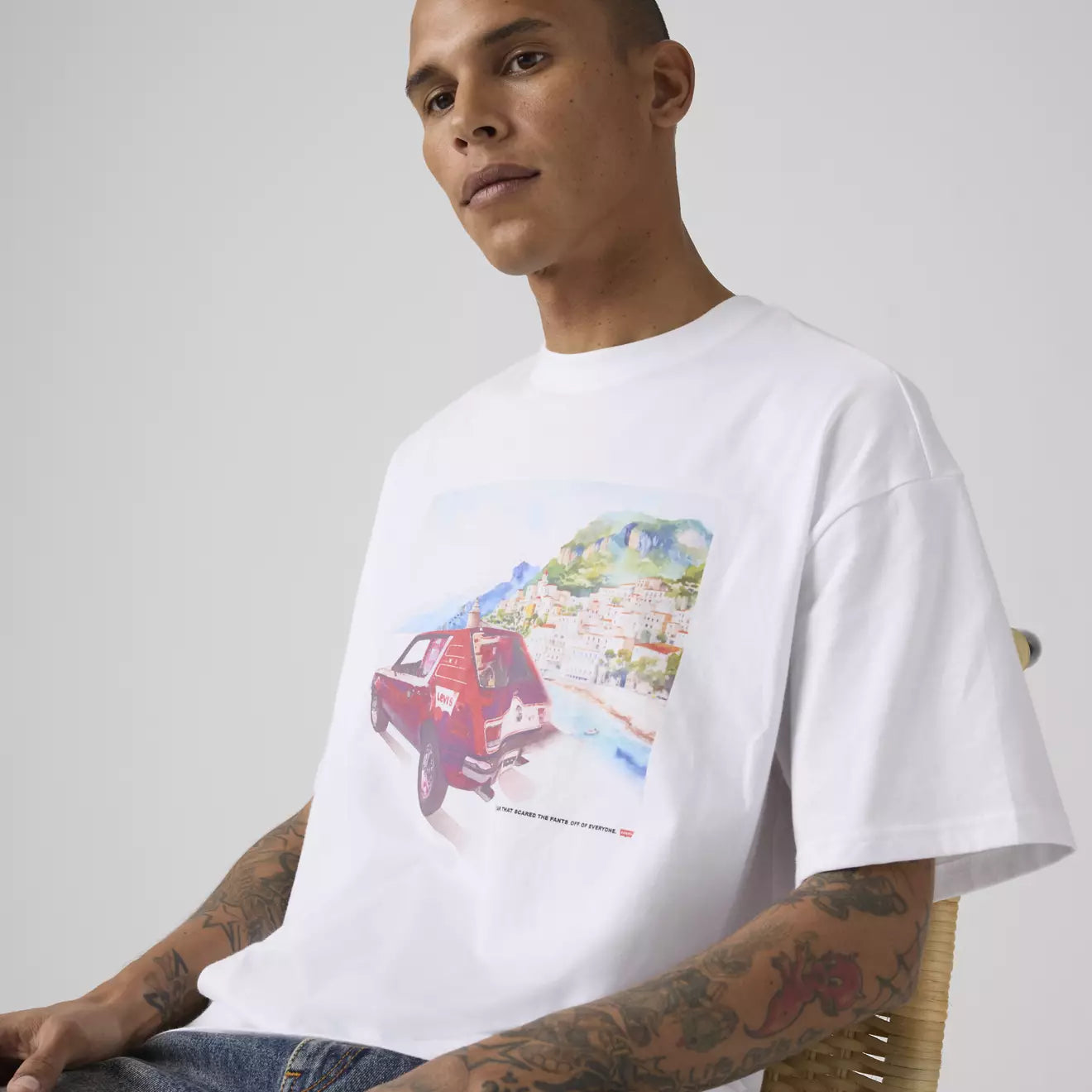 levi's® graphic boxy 寬鬆 t恤 | 男裝   004H00020S- White – Levi's 香港