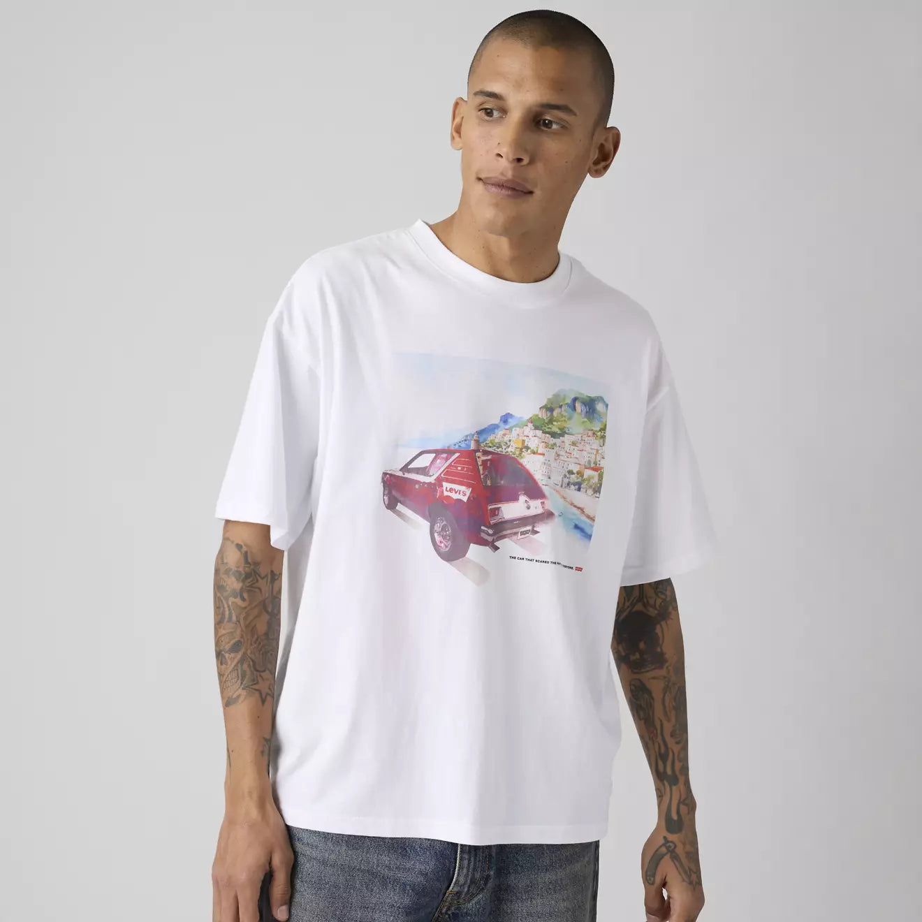 levi's® graphic boxy 寬鬆 t恤 | 男裝   004H00020S- White – Levi's 香港