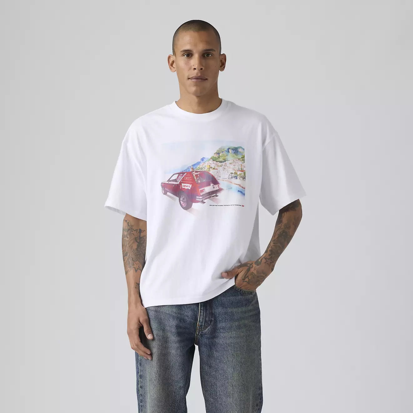 levi's® graphic boxy 寬鬆 t恤 | 男裝   004H00020S- White – Levi's 香港