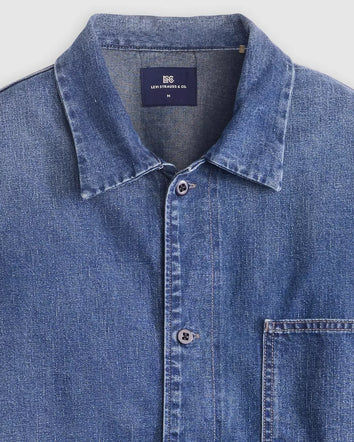 levi's® blue tab™ work 工裝襯衫外套 | 男裝   004TH0000XS- Medium Indigo  – Levi's 香港