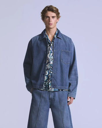 levi's® blue tab™ work 工裝襯衫外套 | 男裝   004TH0000XS- Medium Indigo  – Levi's 香港