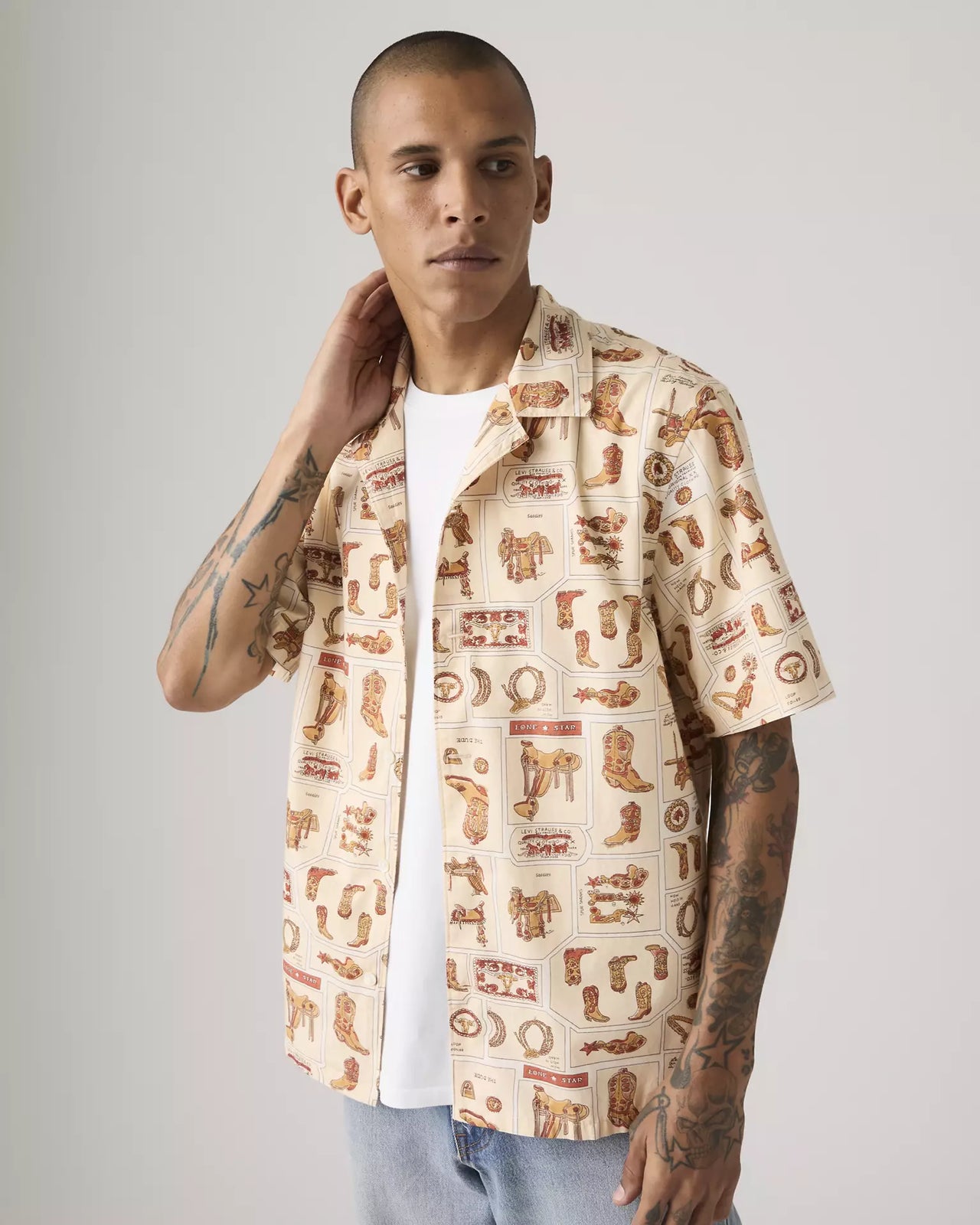 levi's® men's sunset camp 標準版型襯衫 | 男裝   005H50007XS- Neutral – Levi's 香港